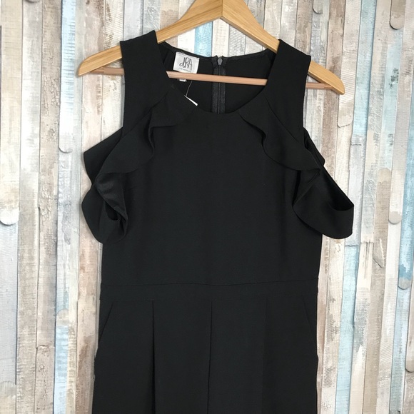NEW dRA M Black Cold Shoulder Jumpsuit Wide Leg - Picture 3 of 6